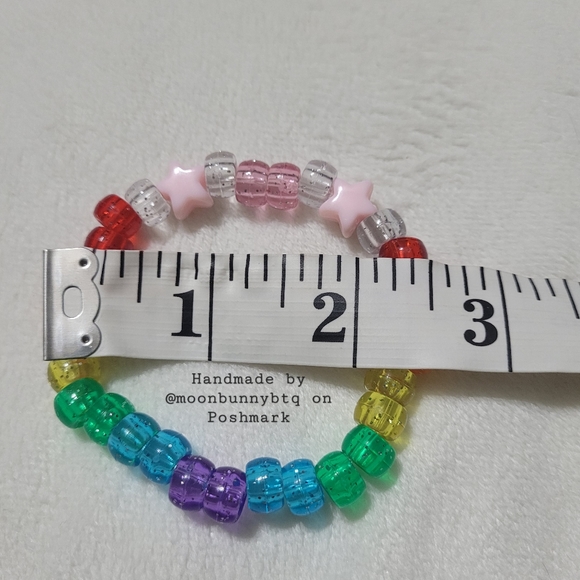 Handmade stacking bracelets "queer" LGBT pride 🏳️‍🌈 beaded kandi - Picture 9 of 9
